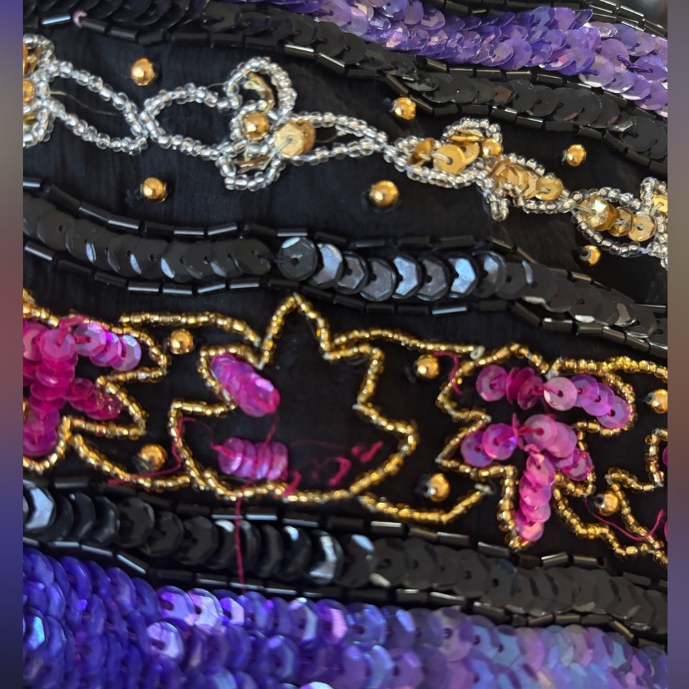 VTG NINA PICCALINO PLUS SILK BLACK MULTICOLOR SEQUINED & BEADED JACKET SZ 3X - Picture 10 of 10